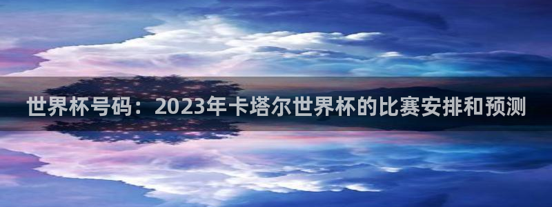 世界杯：世界杯号码：2023年卡塔尔世界杯的比赛安排和预测